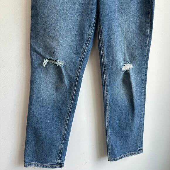Banana Republic High Rise Straight Jeans Sz 27 Distressed Stretch Classic Denim - Picture 3 of 7